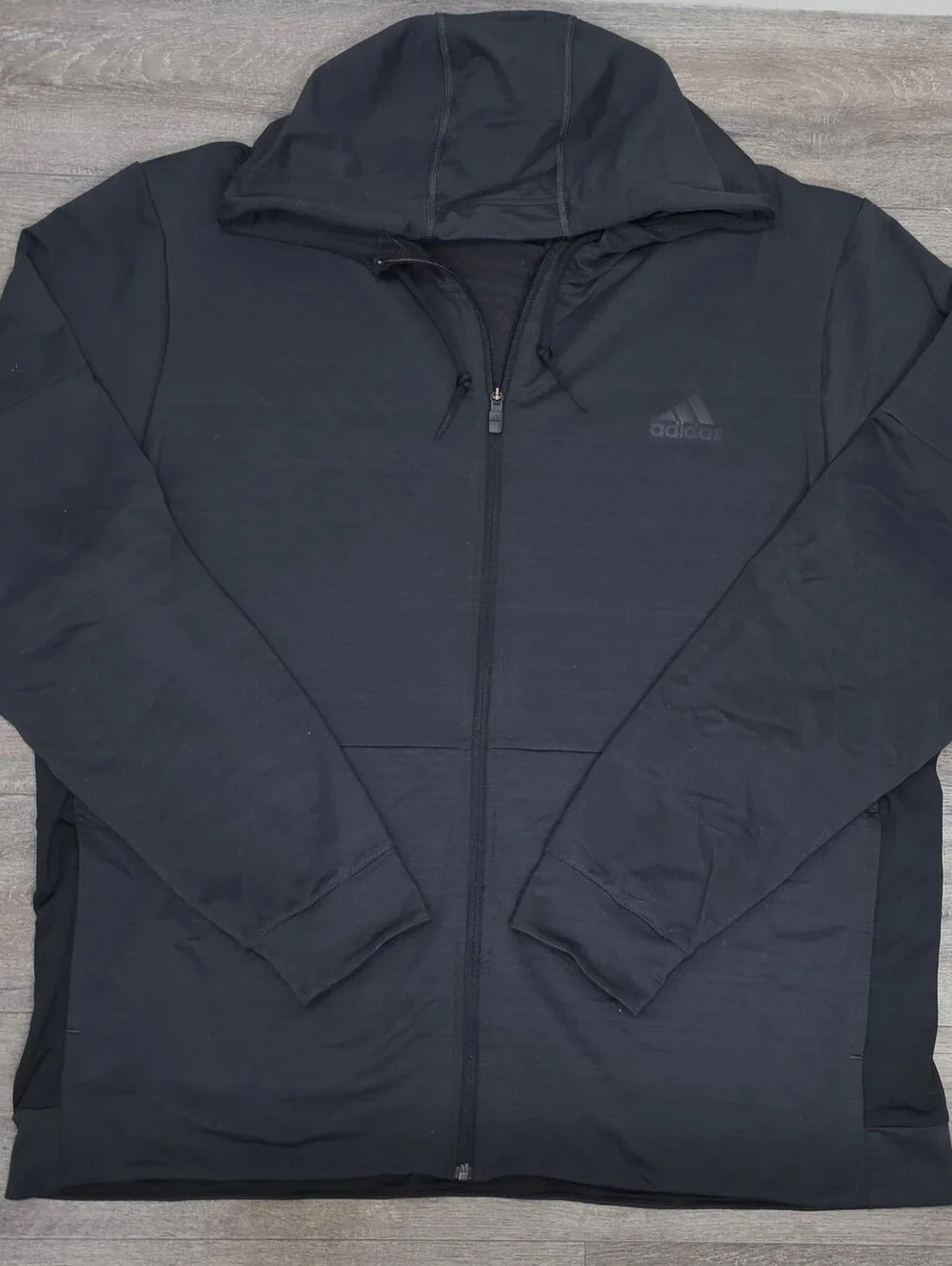 adidas Men's Climalitr Dark Charcoal Gray Zip Up Hoodie